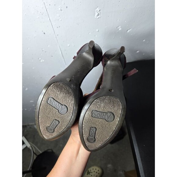 Carlos Womens Brown Platform High Heel Shoes Size 8 Date Formal Stiletto Neutral - Picture 8 of 9